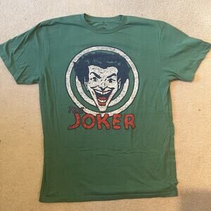 DC Comics The Joker Graphic Green T-Shirt Crew Neck Short Sleeve Mens Large